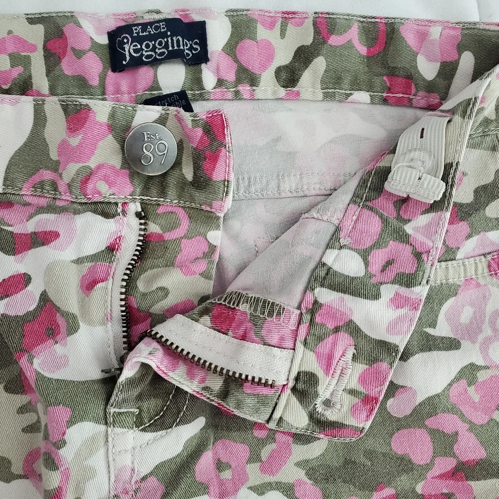 Girls 12 Jeggings Pink Camo Hearts Stretch Pants by‎ Children's Place